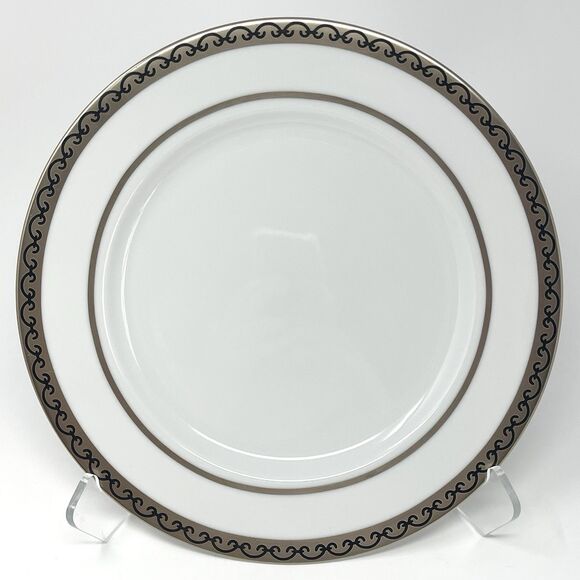 LS Collection Sevilla By Vicente Wolf Metallic Scrolls Dinner Plate 10 7/8” - Picture 1 of 5